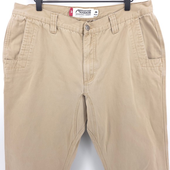 Mountain Khakis Mens Pants Slim Fit 38x30 Tan Cotton Twill Rugged Chino - Picture 2 of 10
